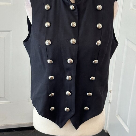 Vintage Scott Taylor Military Vest Rayon & Wool 21 Silver Buttons USA Sz Medium - Picture 4 of 14